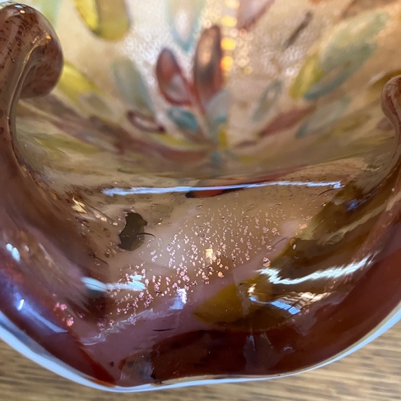 Murano Italy “Tutti-frutti” MCM Art Glass Bowl Multi-colored With Gold Flecks - Picture 7 of 11
